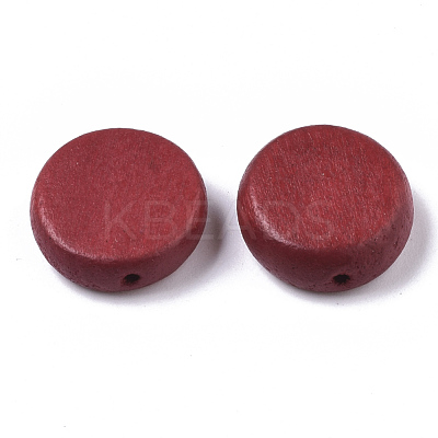 Painted Natural Wood Beads WOOD-R265-11F-1