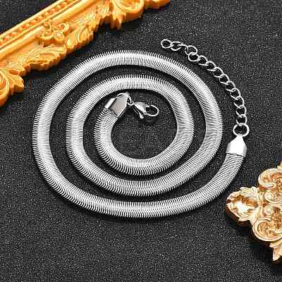 Non-Tarnish 304 Stainless Steel Herringbone Chains Necklaces NJEW-G340-03P-1