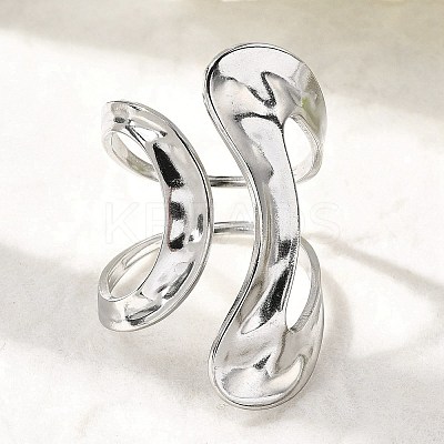304 Stainless Steel Cuff Rings for Women RJEW-A077-01P-1
