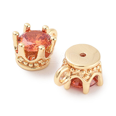 Brass Micro Pave Cubic Zirconia Charms KK-C051-39G-07-1
