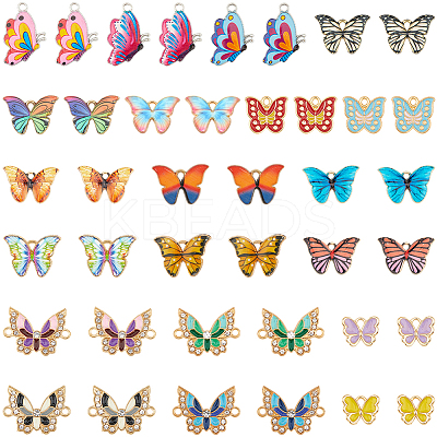 40Pcs 20 Styles Alloy Enamel Pendants & Link Sets ENAM-SC0006-76-1