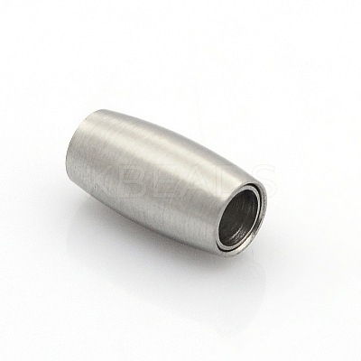 Tarnish Resistant 304 Stainless Steel Matte Surface Magnetic Clasps with Glue-in Ends STAS-O042-B-23-1