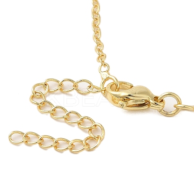 Brass Micro Pave Clear Cubic Zirconia Girls and boys Pendant Necklaces for Valentine's Day LS-NJEW-K381-01B-G-1