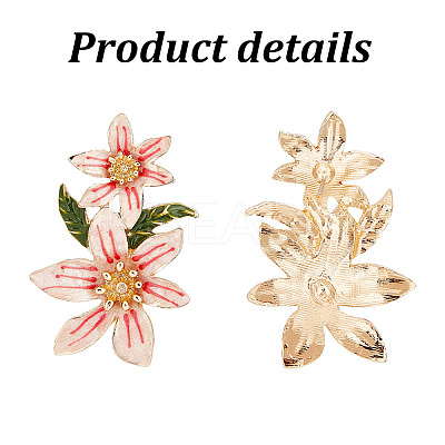 2 Pairs 2 Colors 3D Flower of Life Enamel Dangle Stud Earrings EJEW-FI0001-26-1