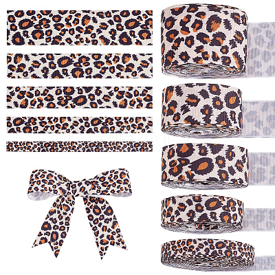 5 Rolls 5 Styles 5Yard Polyester Ribbons SRIB-FG0001-34-1