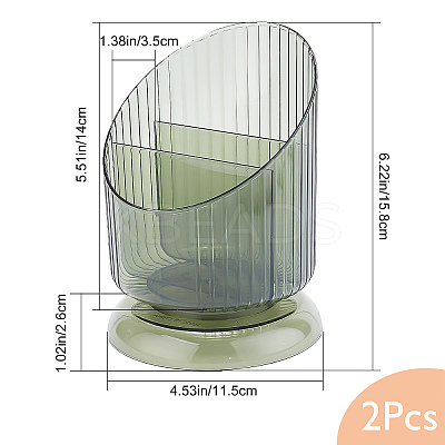 Transparent Plastic Makeup Brush Storage Organizer AJEW-WH0332-33A-1