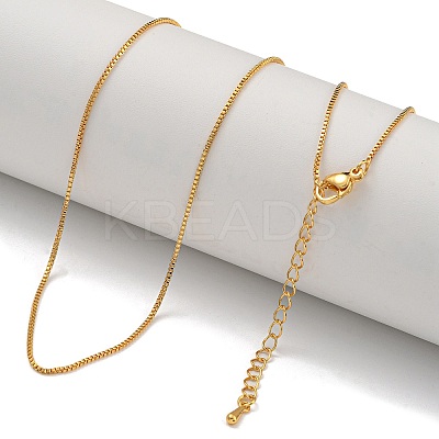Brass Box Chain Necklaces for Women NJEW-U011-05G-1