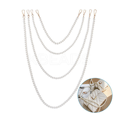8Pcs 8 Styles White Acrylic Round Beads Bag Handles FIND-TA0001-37-1
