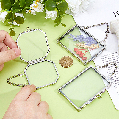 3Pcs 3 Styles Glass Hanging Photo Frame HJEW-DC0001-18-1