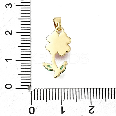 Brass Micro Pave Cubic Zirconia Pendants KK-V002-24G-01-1