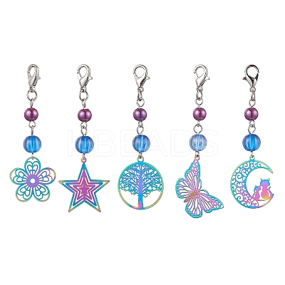 201 Stainless Steel Filigree Pendant Decorations HJEW-JM02503-1