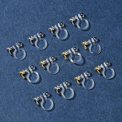 12Pcs 2 Colors 304 Stainless Steel and Plastic Clip-on Earring Findings KY-FS0001-28-1