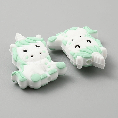 Unicorn Food Grade Eco-Friendly Silicone Beads SIL-WH0010-23A-1