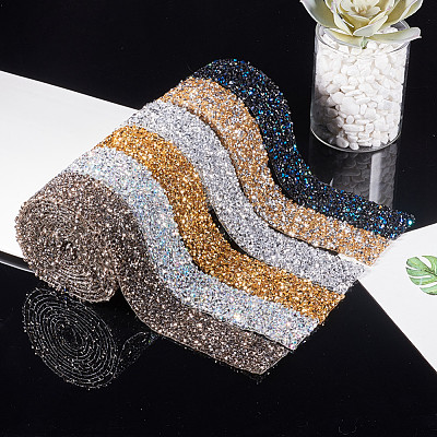 Glitter Resin Hotfix Rhinestone(Hot Melt Adhesive On The Back) OCOR-WH0052-01D-1