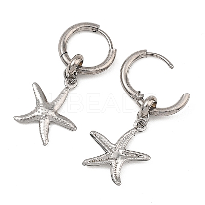 Ocean 304 Stainless Steel Hoop Dangle Earrings for Women EJEW-JE07267-02-1