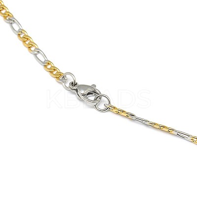 304 Stainless Steel Figaro Chain Necklace Making LS-STAS-A028-N022C-1