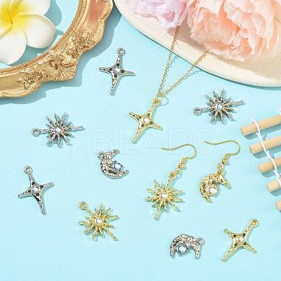 30Pcs 6 Styles Alloy & Resin Pendants Sets FIND-FS0004-90-1
