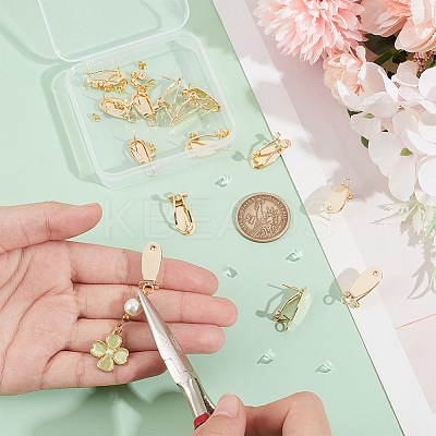14Pcs Brass Stud Earring Findings KK-UN0002-61-1