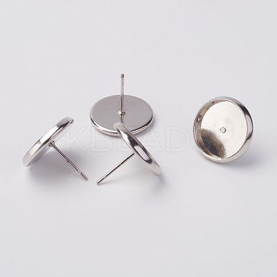 Brass Stud Earring Settings KK-H720-P-NR-1