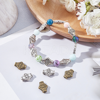 Tibetan Style Alloy Beads TIBEB-FH0001-27-RS-1