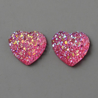 Druzy Resin Cabochons RESI-WH0026-84-1