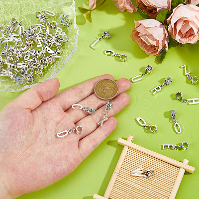 52Pcs Tibetan Style Alloy European Dangle Charms FIND-DC0008-12-1