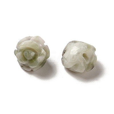 Natural Peace Jade Carved Flower Scattered Beads G-O156-B-34-1