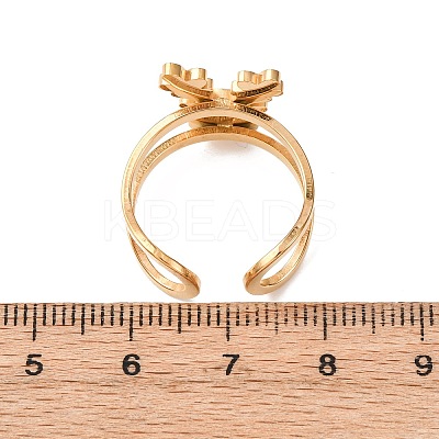 304 Stainless Steel with Enamel Cuff Rings for Women RJEW-Z116-01G-04-1