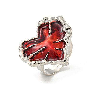 Heart Zinc Alloy Enamel Adjustable Rings for Women LS-RJEW-Z048-04P-1