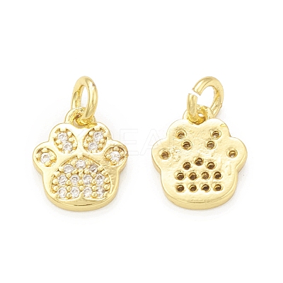 Rack Plating Brass Micro Pave Clear Cubic Zirconia Charms KK-C011-58G-1