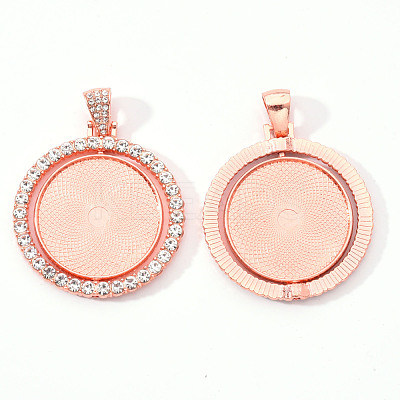 Alloy Pendant Cabochon Settings X-PALLOY-S107-005RG-RS-1