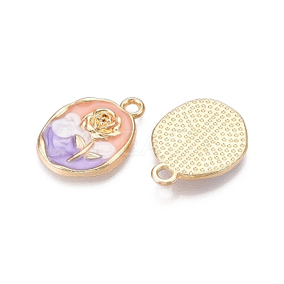 Rack Plating Alloy Enamel Pendants ENAM-N056-409B-1