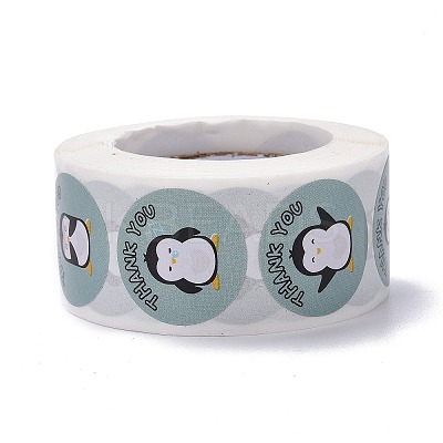 Flat Round Paper Thank You Stickers LS-DIY-C042-12B-1