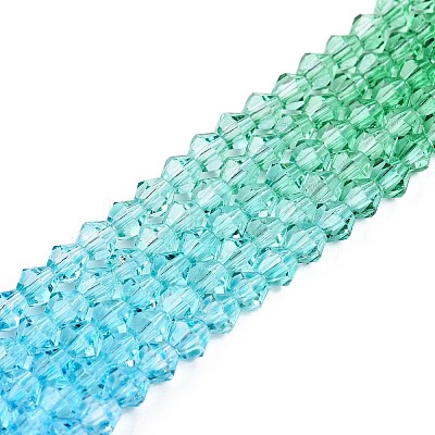 Gradient Color Baking Paint Glass Bead Strands DGLA-A039-T6mm-A018-1
