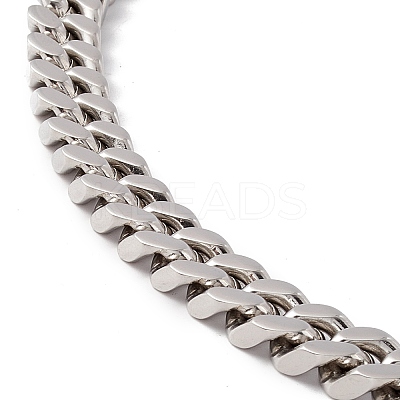 Non-Tarnish 304 Stainless Steel Curb Chains Necklace for Women NJEW-E155-02P-02-1