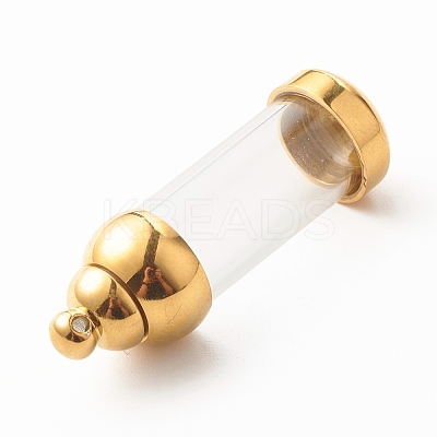 304 Stainless Steel Glass Bottle Pendants STAS-O160-03G-1