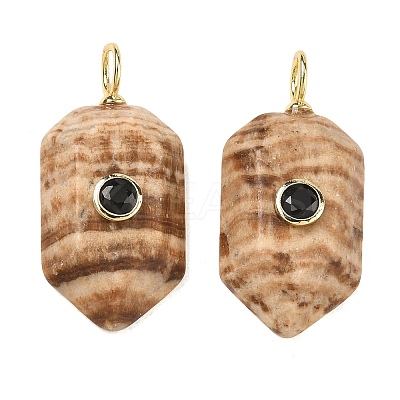 Natural Picture Jasper Pendants KK-CBAF9BC-20G-05-1
