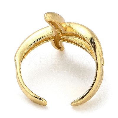 Rack Plating Brass Cuff Finger Rings for Women RJEW-C114-13J-G-1