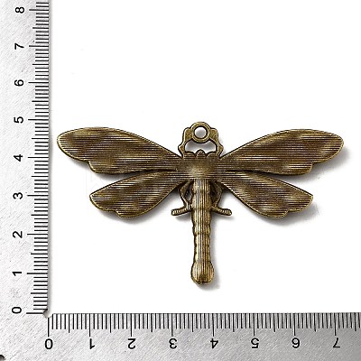 Tibetan Style Alloy Dragonfly Pendant Rhinestone Settings TIBEP-922-AB-FF-1