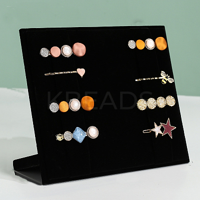 2 Rows Velvet Hair Claw Clip Organizer Holder for Women Girls PAAG-PW0017-04C-1