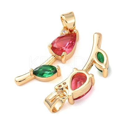 Brass Micro Pave Cubic Zirconia Pendants KK-A284-13G-01-1