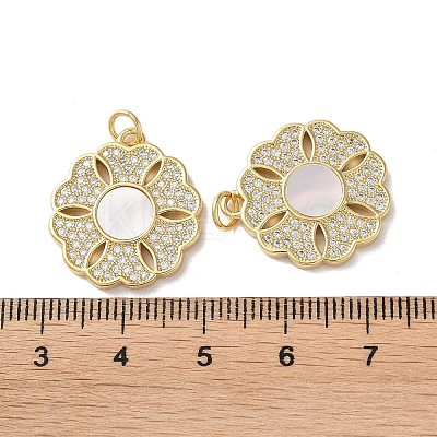 Brass Micro Pave Clear Cubic Zirconia Pendants KK-B083-17G-04-1