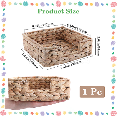 Raffia Woven Tissue Box AJEW-WH20011-01-1