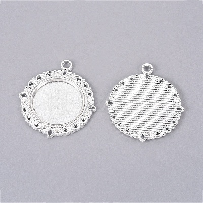 Tibetan Style Alloy Pendant Cabochon Settings LS-TIBE-T003-08S-RS-1