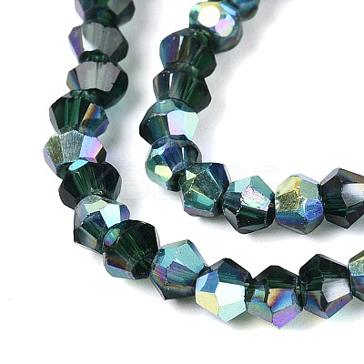 AB Color Plated Transparent Glass Beads Strands GLAA-G127-01-01N-1