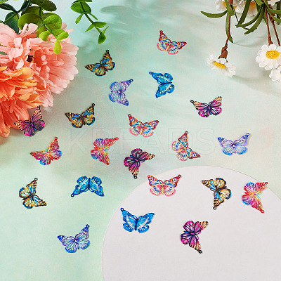 36Pcs 6 Colors Spray Painted 430 Stainless Steel Pendants STAS-BY0001-19-1