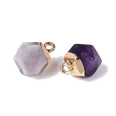 Natural Amethyst Pendants G-N359-18G-05-1