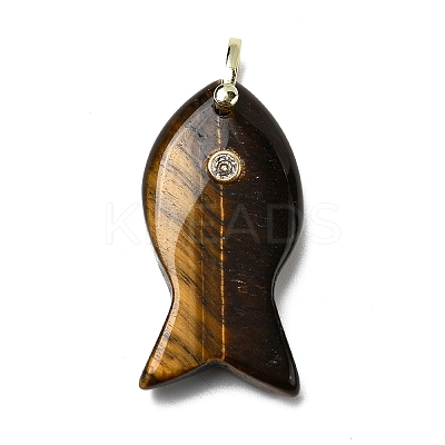 Natural Tiger Eye Pendants KK-D021-05E-G-1