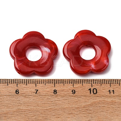 1Pair Opaque Resin Beads RESI-H034-18-1