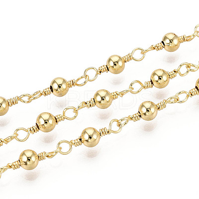 Brass Round Link Chains KK-N281-01G-1